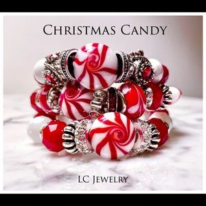 Christmas Candy Beaded Bracelet by LC Jewelry